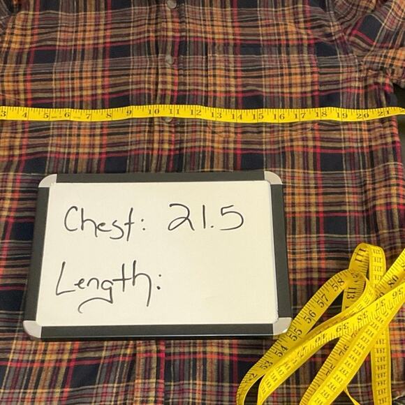 Eddie Bauer Flannel Button Down Shacket Neutral Checked Long Sleeve Size L - Picture 9 of 10
